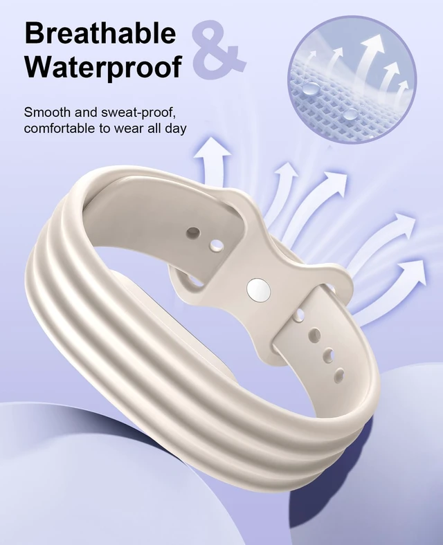 Alt view image 2 of 7 - Replacement Active Band Compatible with Fitbit Air 5 Pack, Silicone Soft Breathable Straps for Women Men