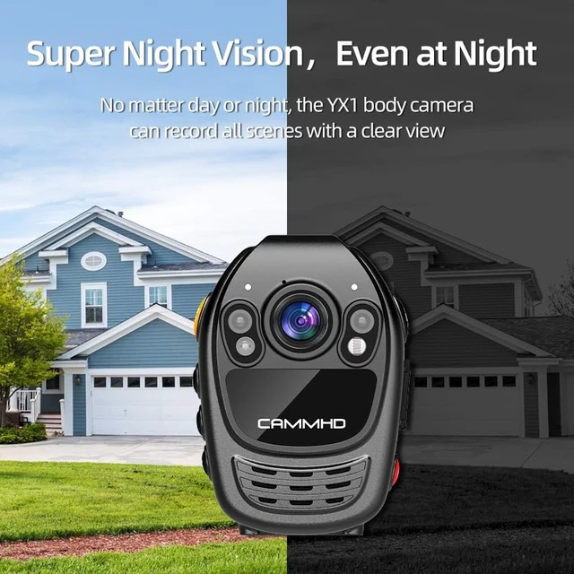 Alt view image 4 of 7 - YX1-128G 2K/1440P Body Camera Support Video Audio Image, 3500mAh Battery Work 12hrs, Night Vision and 2.0IN Screen Easy to Playback, Data-encrypted Body Cam for Police and Personal