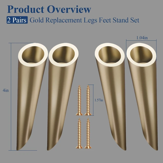 Alt view image 2 of 6 - 2 Pairs Legs for Harman Kardon Onyx Studio 1 and 2 Speakers Gold Stand Set with Screws, Non-slip, Provide a Stable & Secure Base, Make the Speakers Look Neat Outside, Easy DIY Install