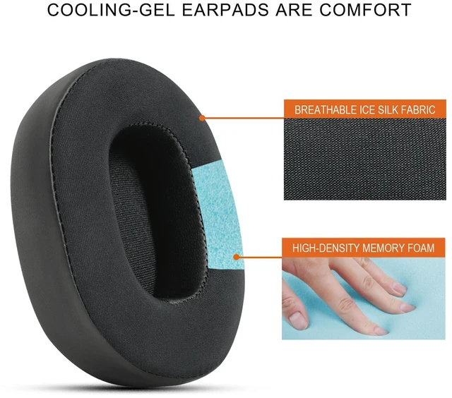 Alt view image 4 of 7 - Gvoears Replacement Earpads for Skullcandy Crusher Wireless, Crusher ANC/EVO, Hesh ANC/EVO, Hesh 3 Wireless, Also Fit for Skullcandy Venue Wireless Headphones, Comfortable Cooling-Gel Pads (Black)