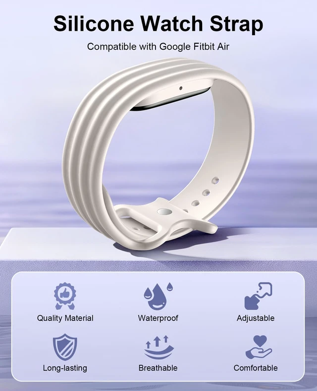 Alt view image 4 of 7 - Replacement Active Band Compatible with Fitbit Air 5 Pack, Silicone Soft Breathable Straps for Women Men