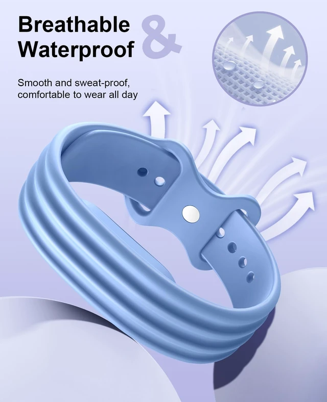 Alt view image 2 of 7 - Replacement Active Band Compatible with Fitbit Air 5 Pack, Silicone Soft Breathable Straps for Women Men