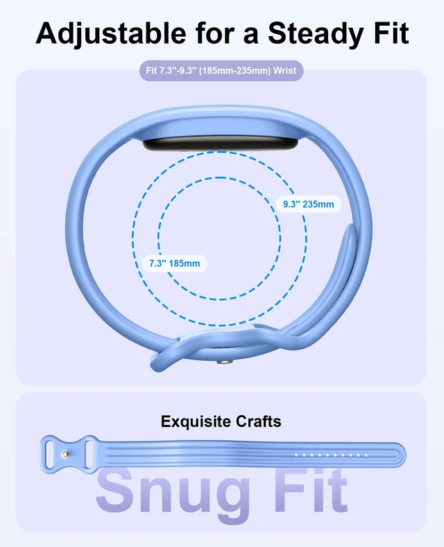 Alt view image 3 of 7 - Replacement Active Band Compatible with Fitbit Air 5 Pack, Silicone Soft Breathable Straps for Women Men