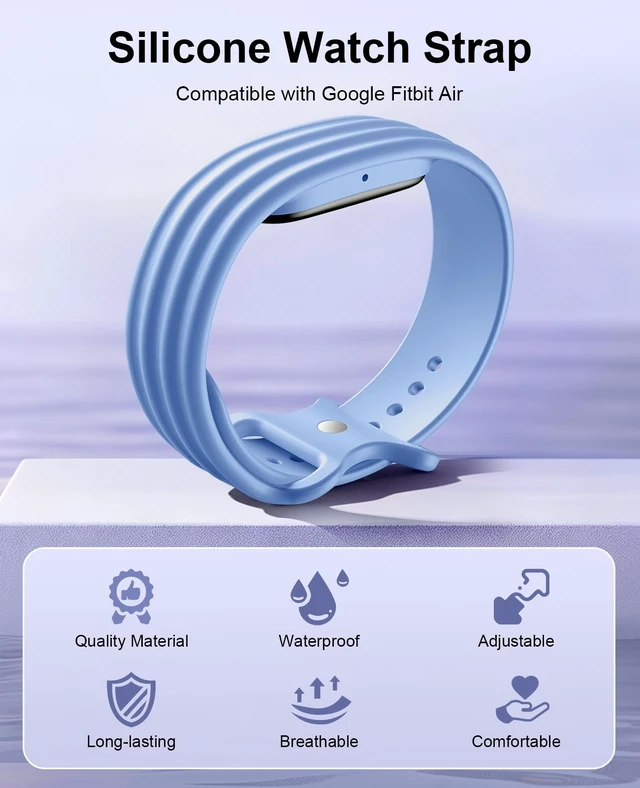 Alt view image 4 of 7 - Replacement Active Band Compatible with Fitbit Air 5 Pack, Silicone Soft Breathable Straps for Women Men