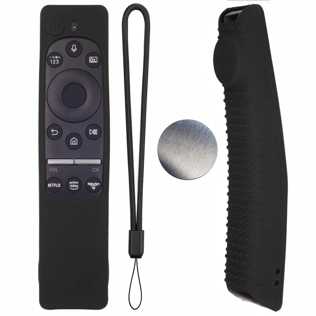 Main image of Silicone Protecitve Case Cover for Samsung Smart TV Remote Control BN59 Series, with Magnet Anti-Lost Shockproof Soft Anti Slip Shockproof Remote Control Skin Sleeve Protector (Black)