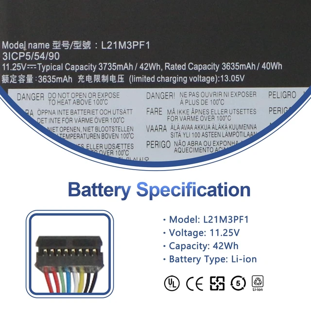 Alt view image 2 of 7 - L21M3PF0 Laptop Battery for Lenovo IdeaPad 1-14/1-15 & V15 G2 Series 14ALC7/14IAU7/14IGL7/14IJL7/14ADA7/14AMN7,15ADA7/15IGL7/15IJL7/15IAU7/15ALC7/15AMN7/15IRU7,V15 G2-ITL/G2ITL