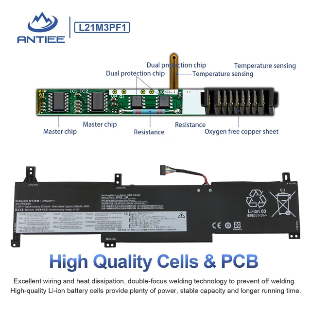Alt view image 3 of 7 - L21M3PF0 Laptop Battery for Lenovo IdeaPad 1-14/1-15 & V15 G2 Series 14ALC7/14IAU7/14IGL7/14IJL7/14ADA7/14AMN7,15ADA7/15IGL7/15IJL7/15IAU7/15ALC7/15AMN7/15IRU7,V15 G2-ITL/G2ITL
