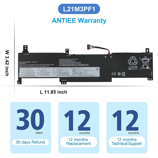 Alt view image 7 of 7 - L21M3PF0 Laptop Battery for Lenovo IdeaPad 1-14/1-15 & V15 G2 Series 14ALC7/14IAU7/14IGL7/14IJL7/14ADA7/14AMN7,15ADA7/15IGL7/15IJL7/15IAU7/15ALC7/15AMN7/15IRU7,V15 G2-ITL/G2ITL