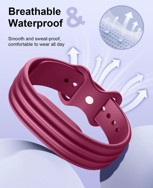 Alt view image 2 of 7 - Replacement Active Band Compatible with Fitbit Air 5 Pack, Silicone Soft Breathable Straps for Women Men
