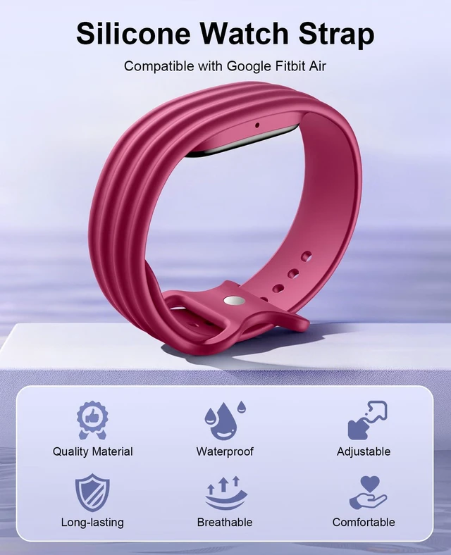 Alt view image 4 of 7 - Replacement Active Band Compatible with Fitbit Air 5 Pack, Silicone Soft Breathable Straps for Women Men