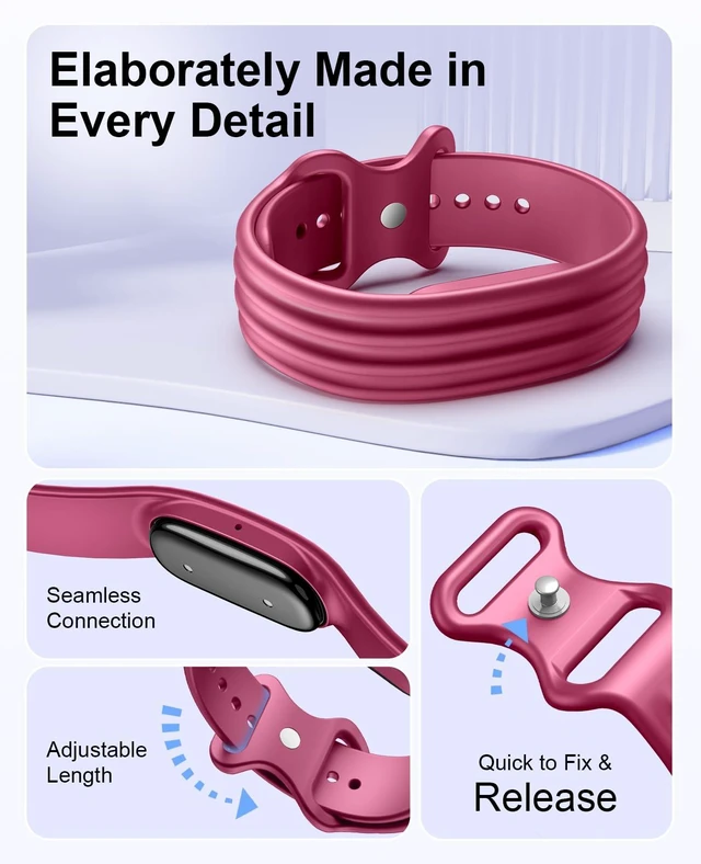 Alt view image 5 of 7 - Replacement Active Band Compatible with Fitbit Air 5 Pack, Silicone Soft Breathable Straps for Women Men