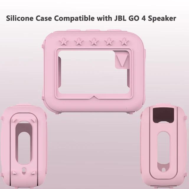 Alt view image 7 of 7 - Silicone Cover and Hard Carrying Case for JBL Go 4 Bluetooth Speaker Protective Holder Carrier for JBL Go 4 Speaker Accessories, Scratch-Resistant and Drop-Proof Cover (Pink)