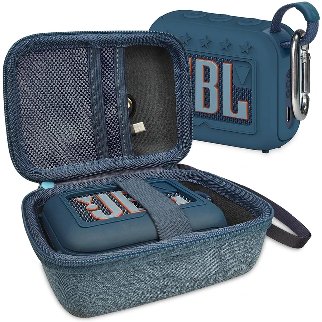 Main image of Silicone Cover and Hard Carrying Case for JBL Go 4 Bluetooth Speaker Protective Holder Carrier for JBL Go 4 Speaker Accessories, Scratch-Resistant and Drop-Proof Cover (Blue)