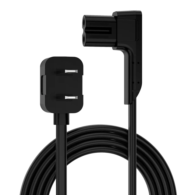Alt view image 3 of 7 - 3.3ft 90 Degree Power Cord for Sonos One/One SL/Play:1 Speakers Angled Space-Saving Nema 1-15P to Figure 8 C7 Power Cable, Perfect Fit, No Bulge