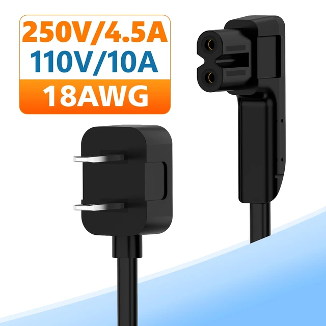 Alt view image 4 of 7 - 3.3ft 90 Degree Power Cord for Sonos One/One SL/Play:1 Speakers Angled Space-Saving Nema 1-15P to Figure 8 C7 Power Cable, Perfect Fit, No Bulge