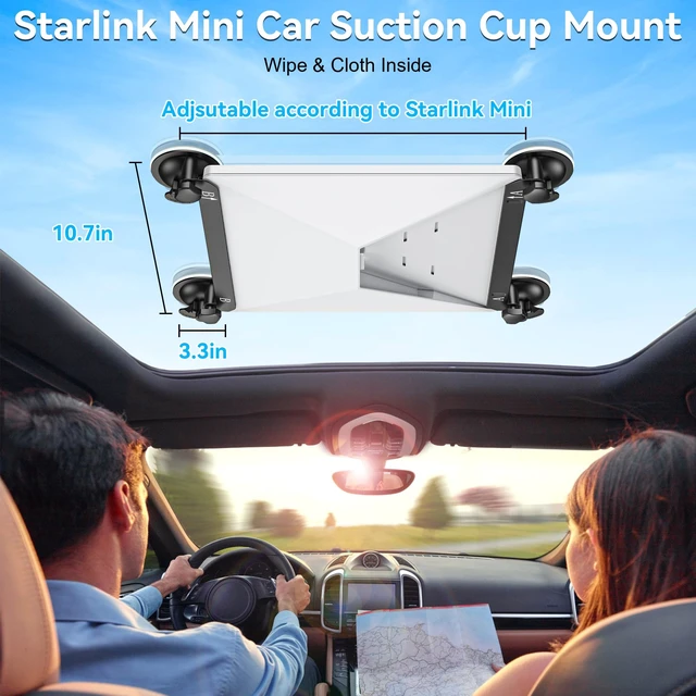 Alt view image 5 of 7 - Starlink Mini Mount,Starlink Mini Car Suction Cup Mount for Window Sunroof Secure Satellite Mounting Kit with Strong Grip with Strong Suction Cups Compatible for Cars, RV, Boats, Windows and Sunroof