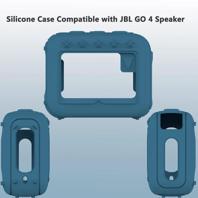 Alt view image 7 of 7 - Silicone Cover and Hard Carrying Case for JBL Go 4 Bluetooth Speaker Protective Holder Carrier for JBL Go 4 Speaker Accessories, Scratch-Resistant and Drop-Proof Cover (Blue)