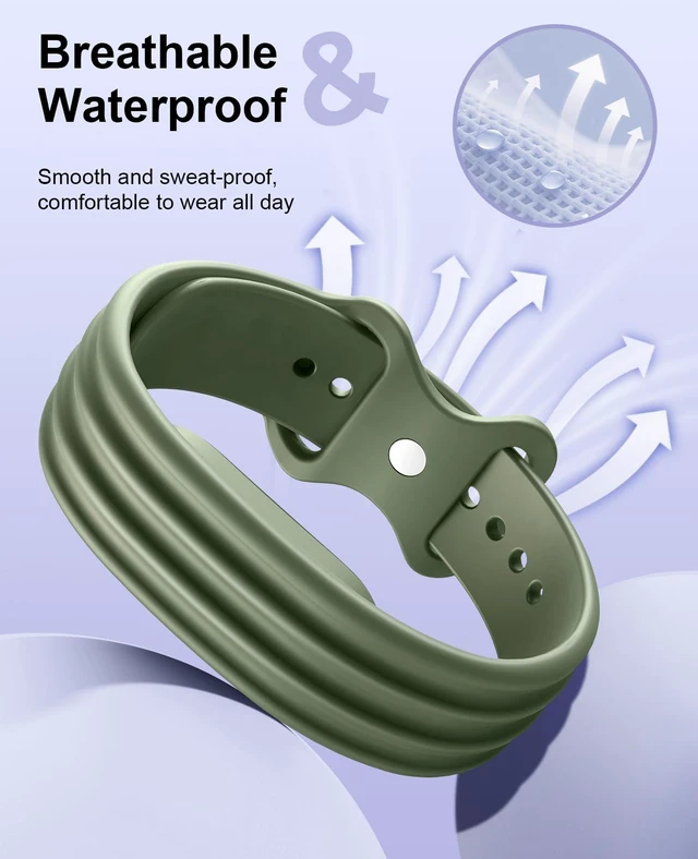 Alt view image 2 of 7 - Replacement Active Band Compatible with Fitbit Air 5 Pack, Silicone Soft Breathable Straps for Women Men