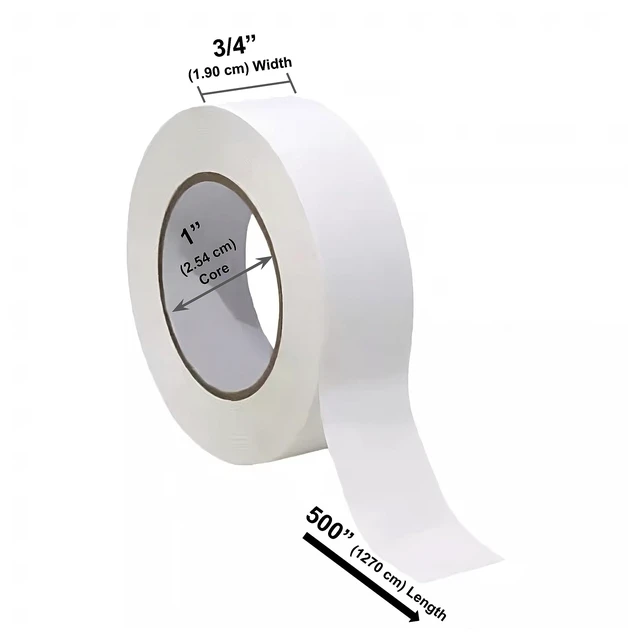 Alt view image 2 of 6 - Lab Labeling Tape, White, 3/4 in x 500 in, 4-Pack 4 White Rolls, Made in USA,1 inch diameter cores, Science, Color Coding and Marking