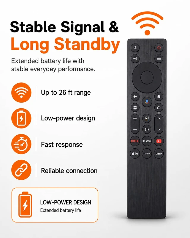Alt view image 7 of 7 - Voice Remote for TCL Google TVs QM5K/QM6K/QM7K/Q77K For G0401-000267 and RC923A FMB1; Fits 50-115 in QLED/Mini-LED Models with 6 App Keys
