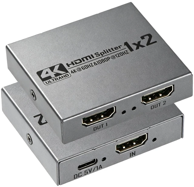Main image of 2026 Upgraded 4K@60Hz HDMI 2.0 Splitter 1 in 2 Out, 4K HDMI Splitter Duplicate Only, Support 18Gbps HDCP2.2 HDR 3D Dolby Vision, Compatible with TV Box, PS5, DVD Player