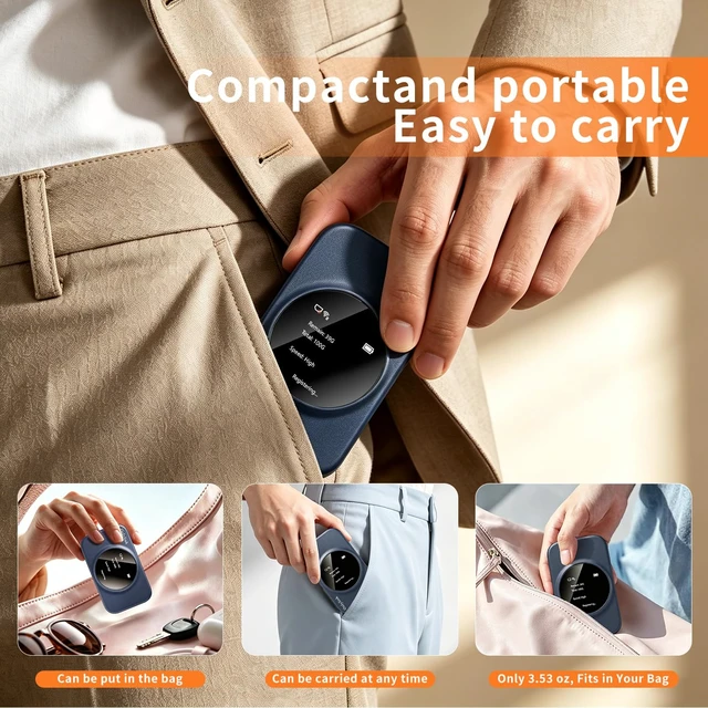 Alt view image 4 of 6 - 4G LTE Mobile Hotspot, No SIM Card or Contract Required Portable WiFi Hotspot, Support 16 Devices Connection, Portable Internet Device for Travel, RV & Outdoor Use
