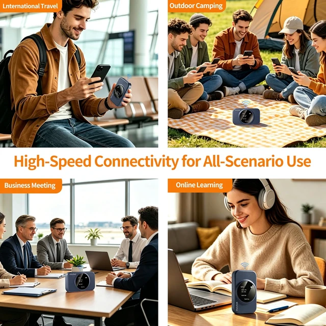 Alt view image 5 of 6 - 4G LTE Mobile Hotspot, No SIM Card or Contract Required Portable WiFi Hotspot, Support 16 Devices Connection, Portable Internet Device for Travel, RV & Outdoor Use