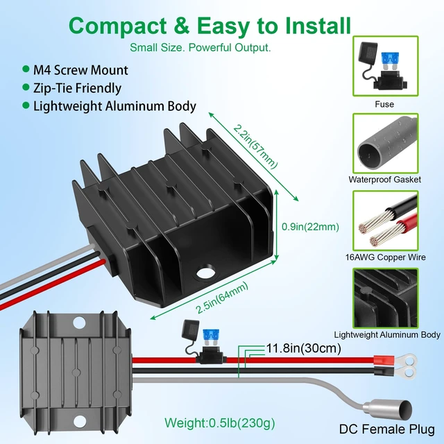 Alt view image 7 of 7 - Starlink-Mini Power Supply & SAE Battery Box Kit, Starlink Mini Power Adapter, 9-28V to 30V 3.5A DC Step Up Converter, IP68 Waterproof Starlink Mini Accessories for Truck RV Marine Yacht Off-Grid