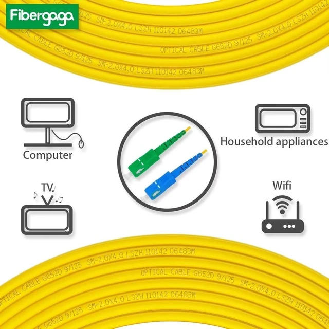 Alt view image 3 of 6 - 10m(33ft) OS2 SC/UPC to SC/APC Fiber Patch Cable, Single Mode, Simplex, Length Option: 0.5M(1.6ft)-50m(164ft) 9/125µm 2.0mm Diameter Fiber Optic Cable, OS1/OS2 Compatible
