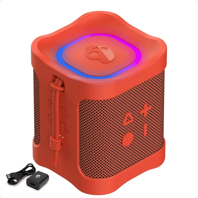 Main image of Skullcandy Terrain Mini 2 Bluetooth Speaker, IPX7, 14-Hour Battery Water-Resistant, Multi-Link up to 99 Speakers, Lightweight, Portable, LED Light Show, Rechargeable Battery, Carry Strap