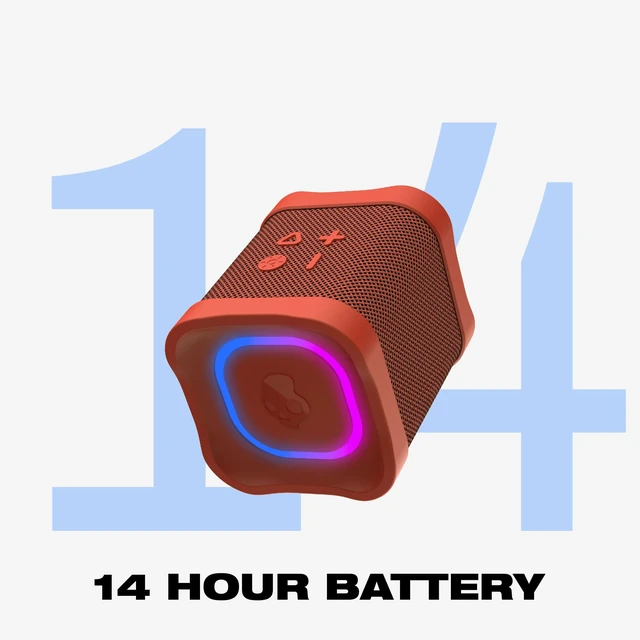Alt view image 3 of 7 - Skullcandy Terrain Mini 2 Bluetooth Speaker, IPX7, 14-Hour Battery Water-Resistant, Multi-Link up to 99 Speakers, Lightweight, Portable, LED Light Show, Rechargeable Battery, Carry Strap
