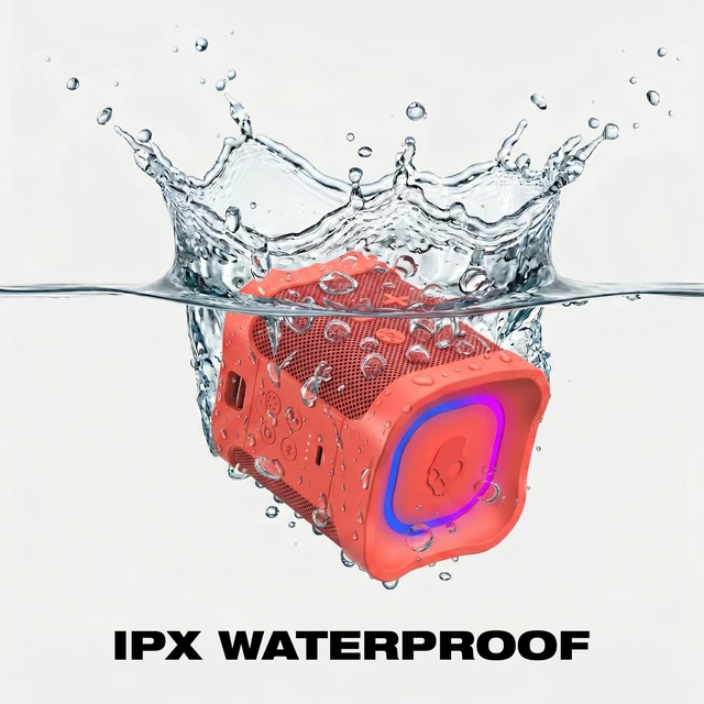 Alt view image 5 of 7 - Skullcandy Terrain Mini 2 Bluetooth Speaker, IPX7, 14-Hour Battery Water-Resistant, Multi-Link up to 99 Speakers, Lightweight, Portable, LED Light Show, Rechargeable Battery, Carry Strap