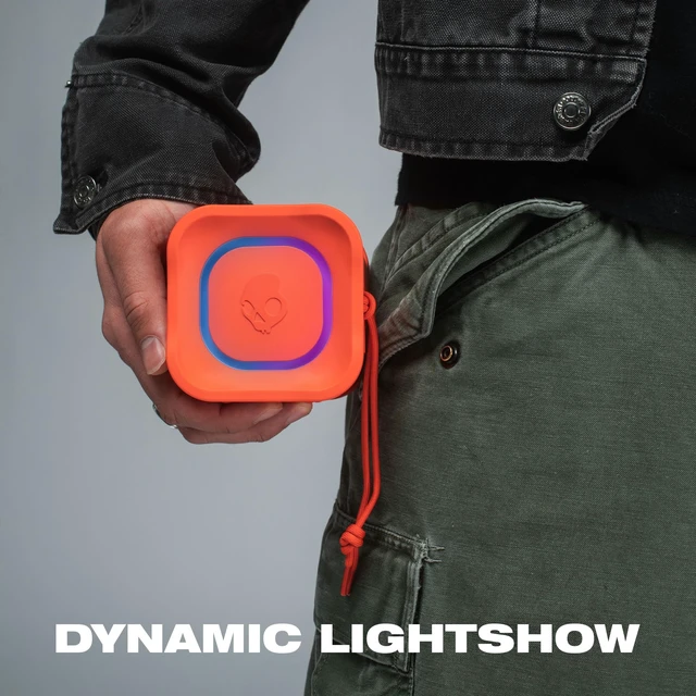 Alt view image 4 of 7 - Skullcandy Terrain Mini 2 Bluetooth Speaker, IPX7, 14-Hour Battery Water-Resistant, Multi-Link up to 99 Speakers, Lightweight, Portable, LED Light Show, Rechargeable Battery, Carry Strap