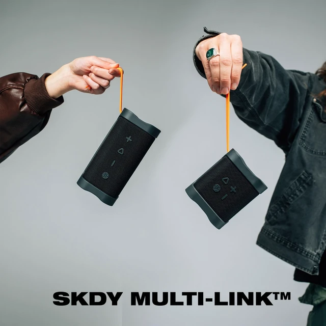 Alt view image 6 of 7 - Skullcandy Terrain Mini 2 Bluetooth Speaker, IPX7, 14-Hour Battery Water-Resistant, Multi-Link up to 99 Speakers, Lightweight, Portable, LED Light Show, Rechargeable Battery, Carry Strap