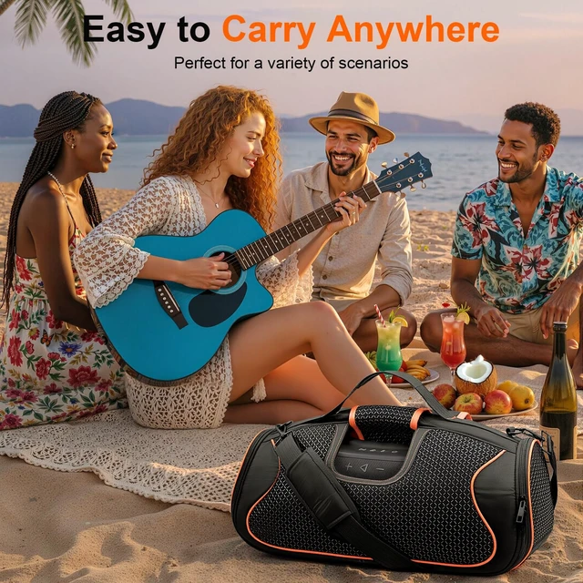 Alt view image 4 of 7 - Carrying Case Compatible for JBL Boombox 4 Waterproof Portable Bluetooth Speaker with Pocket Bag for Battery & Accessories, Black (Bag Only)