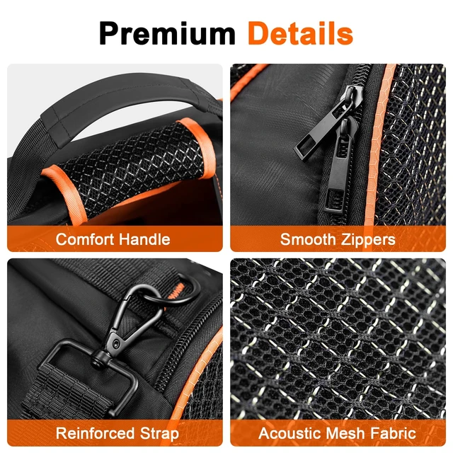 Alt view image 5 of 7 - Carrying Case Compatible for JBL Boombox 4 Waterproof Portable Bluetooth Speaker with Pocket Bag for Battery & Accessories, Black (Bag Only)