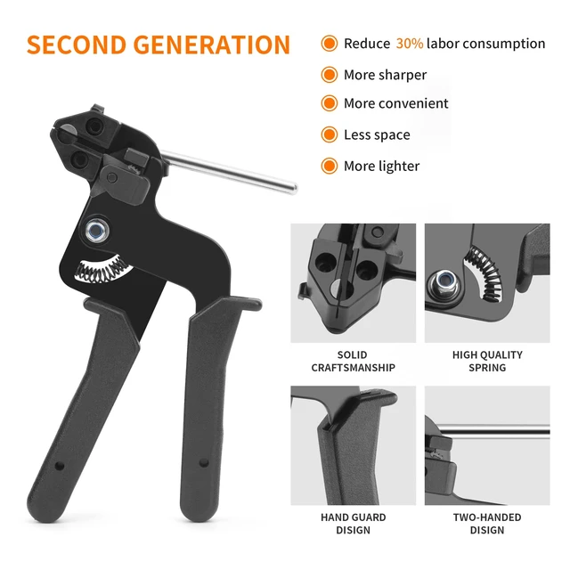 Alt view image 4 of 7 - Metal Zip Ties Gun KitStainless Steel Zip Ties Tool Set with 200pcs 12inch Metal Zip Ties heavy duty outdoor(300LBS) and Industrial Cutting Tool,Corrosion Resistant for Fence, Pipe, Industrial Use
