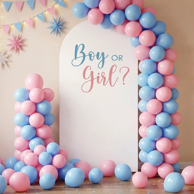 Alt view image 6 of 6 - Blue Pink Boy or Girl Gender Reveal Arch Decoration Backdrop Cover 6.6 ft Boy or Girl Sign Welcome Baby Gender Reveal Baby Shower Party Supplies Photoshoot Backdrop