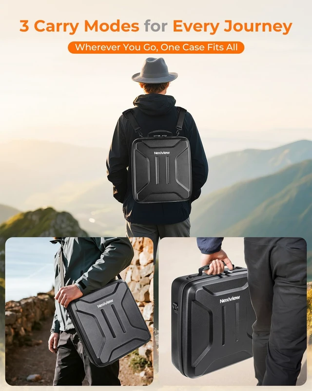 Alt view image 2 of 7 - Starlink Mini Case with Custom-Fit Compartments & 3-in-1 Carry Shock-absorbing padding, water-resistant exterior, backpack, shoulder and hand carry for camping, RV travel and daily use