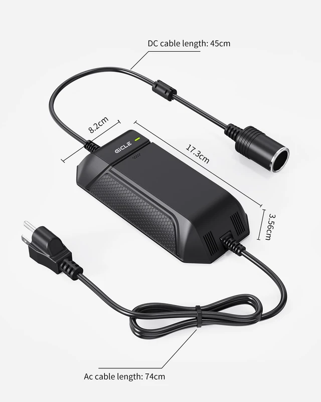 Alt view image 7 of 7 - AC to DC Converter, AC/DC 12V 15A 180W Power Supply Adapter Transformer for Tire Inflator, Car Refrigerator, Paddle Board Pump, 110V to 12V Converter Car Cigarette Lighter Adapter Power Supply