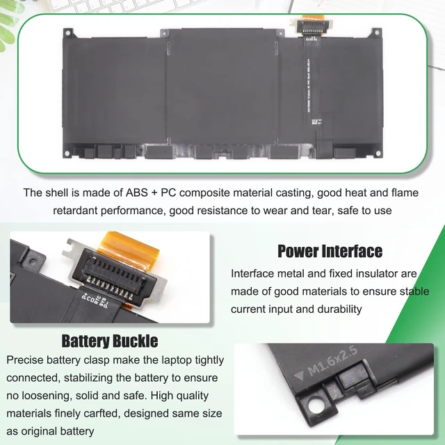 Alt view image 6 of 7 - MN79H Battery Replacement for Dell XPS 13 Plus 9320 For XPS9320-7523BLK-PUS XPS9320-7585SLV-PUS Series Notebook, J7H5M 0J7H5M NXRKW 0NXRKW, 11.55V 55Wh 4524mAh