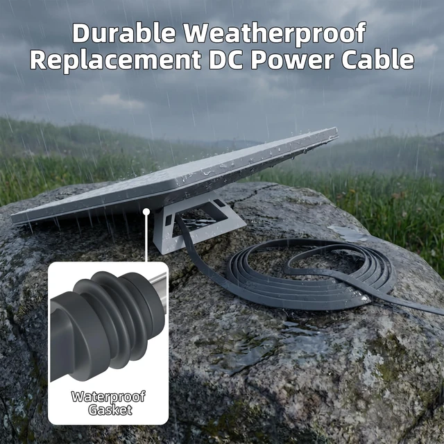 Alt view image 3 of 7 - Starlink Mini Flat DC Power Cable 9.84ft/3m, Waterproof Replacement Cord 20AWG Ultra-Thin Flat Waterproof DC Male to Male Cord for Starlink Mini & Mini X, RV Van Truck Camping Outdoor