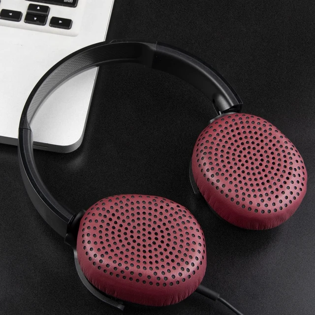 Alt view image 2 of 6 - Earpads Replacement for Skullcandy Riff, Riff2 Wired/Wireless On-Ear Headphones, Ear Pads Cushions with Softer Leather, Noise Isolation Foam (Red)