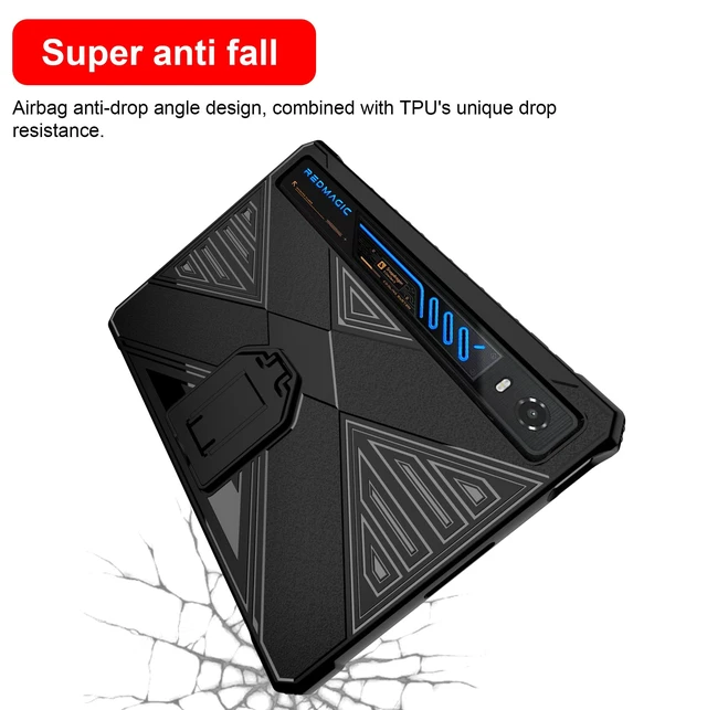 Alt view image 2 of 5 - for Red Magic Astra 2 Case with Kickstand,Slim TPU Back Protective Cover,Anti-Scratch Shockproof- Black