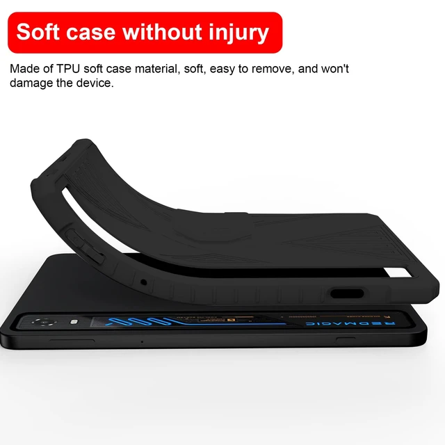 Alt view image 3 of 5 - for Red Magic Astra 2 Case with Kickstand,Slim TPU Back Protective Cover,Anti-Scratch Shockproof- Black
