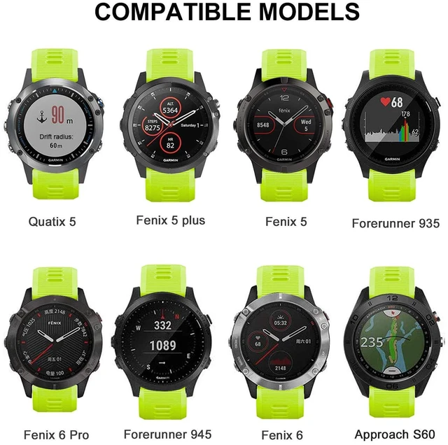 Alt view image 3 of 7 - 22mm Watch Band for Garmin Forerunner 935/945/955/965/745/Fenix 5/6 Silicone Strap Compatible with Garmin Fenix 5 plus/Fenix 6 Pro/Approach S60 Smartwatch Replacement