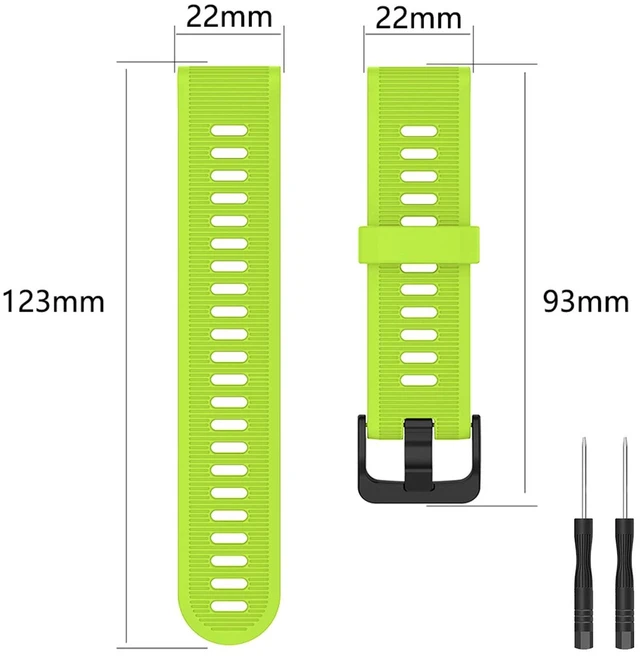 Alt view image 4 of 7 - 22mm Watch Band for Garmin Forerunner 935/945/955/965/745/Fenix 5/6 Silicone Strap Compatible with Garmin Fenix 5 plus/Fenix 6 Pro/Approach S60 Smartwatch Replacement