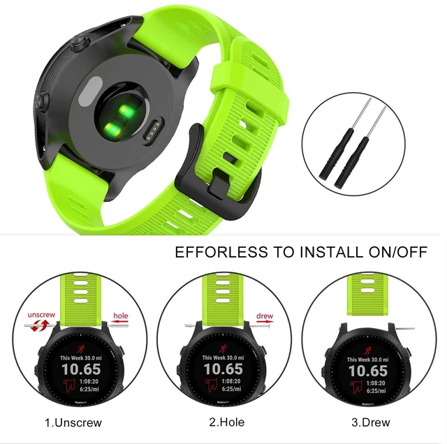 Alt view image 5 of 7 - 22mm Watch Band for Garmin Forerunner 935/945/955/965/745/Fenix 5/6 Silicone Strap Compatible with Garmin Fenix 5 plus/Fenix 6 Pro/Approach S60 Smartwatch Replacement