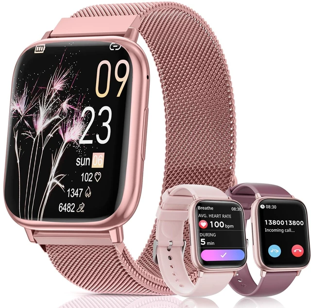 Main image of Smartwatch for Women, 1.83 Fitness Watch with Blood Pressure, Calls/Messages, Female Cycle Tracking, Heart Rate & Sleep Monitor, IP68 Waterproof for Android & iPhone (Pink Gold)
