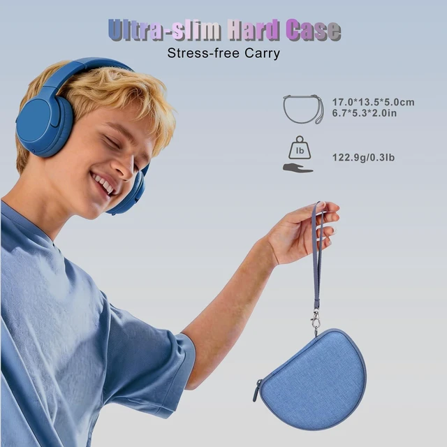 Alt view image 5 of 6 - Hard Case for JBL Junior JR 320 320BT/JR310BT Kids Headphones, Blue for Sony MDR-ZX110 / MDRZX110NC / MDR-ZX310AP On-Ear Headphones,Carrying Protective Case for Home Travel (Case Only)